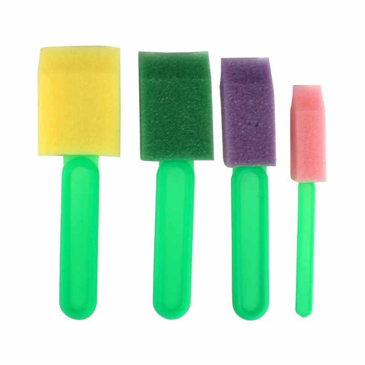 Pinceaux - Mousse - Peinture, colle, vernis - 4 tailles - Enfant - Loisirs créatifs