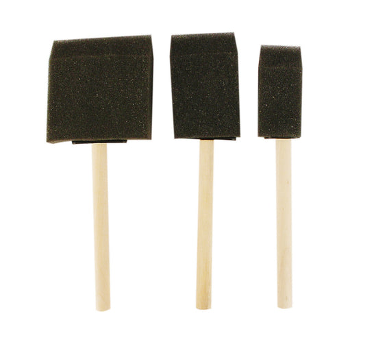 Pinceaux en mousse - Peinture, colle et vernis - 2,5 à 6 cm - 3 pièces
