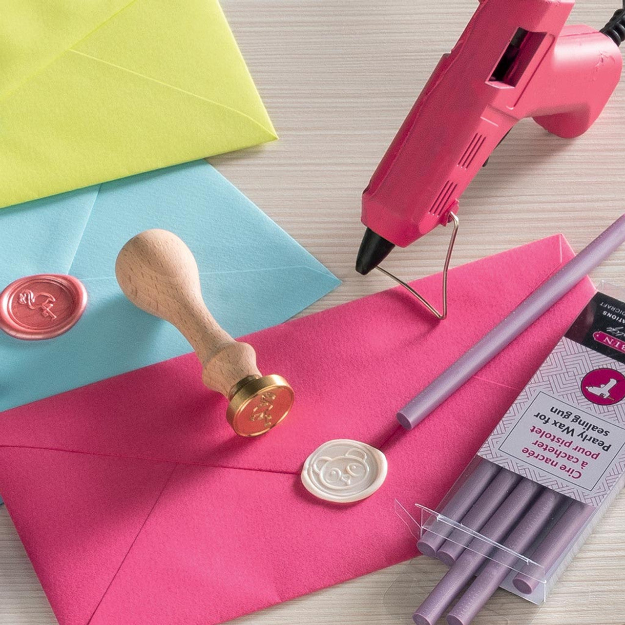 Pistolet à cire - Cire à cacheter pour enveloppes invitations - 220V - Herbin