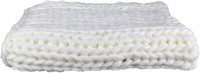 Plaid - Couverture - Ecru - Grosse maille - Chaude - Cocooning - Cosy - 1,5x1,2m