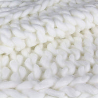 Plaid - Couverture - Ecru - Grosse maille - Chaude - Cocooning - Cosy - 1,5x1,2m