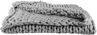 Plaid - Couverture - Gris - Grosse maille - Chaude - Cocooning - Cosy - 1,5x1,2m