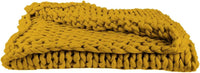 Plaid - Couverture - Jaune - Grosse maille - Chaude - Cocooning - Cosy - 1,5x1,2m