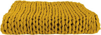 Plaid - Couverture - Jaune - Grosse maille - Chaude - Cocooning - Cosy - 1,5x1,2m
