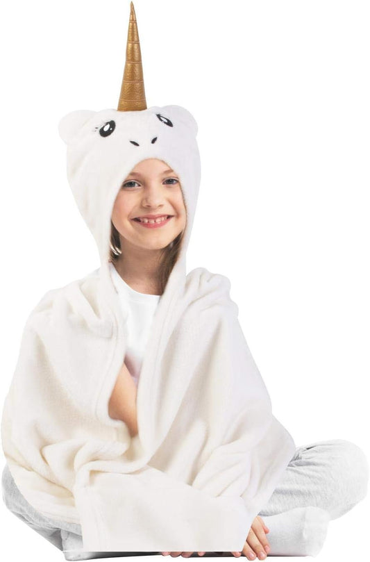 Plaid - Licorne - Avec capuche - Enfant - Doux - 90x110cm - Chambre enfant