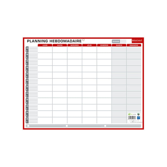 Planning - Calendrier - Annuel - Semaine - Janvier à décembre - Effaçable - 32 x 42 cm