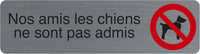 Plaque adhésive - Chiens interdits - Imitation alu - 16,5x4,4cm - Signalétique