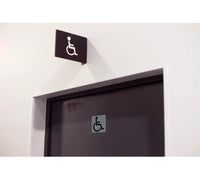 Plaque adhésive - Handicapés - 7,5x7,5cm - Imitation alu - Signalétique