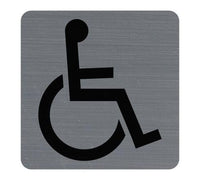 Plaque adhésive - Handicapés - 7,5x7,5cm - Imitation alu - Signalétique