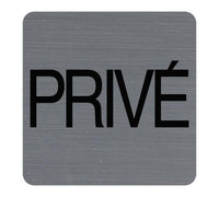 Plaque adhésive - Privé - Espace privé - 7,5x7,5cm - Imitation alu - Signalétique