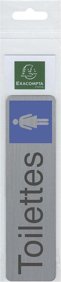 Plaque adhésive - Toilettes femme - Imitation alu - 16,5x4,4cm - Signalétique