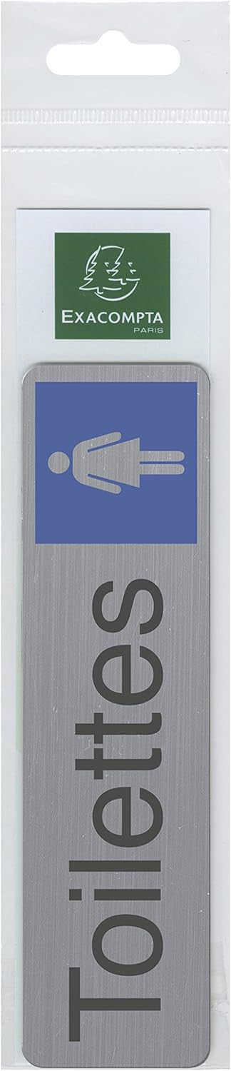 Plaque adhésive - Toilettes femme - Imitation alu - 16,5x4,4cm - Signalétique