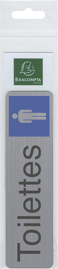 Plaque adhésive - Toilettes homme - Imitation alu - 16,5x4,4cm - Signalétique