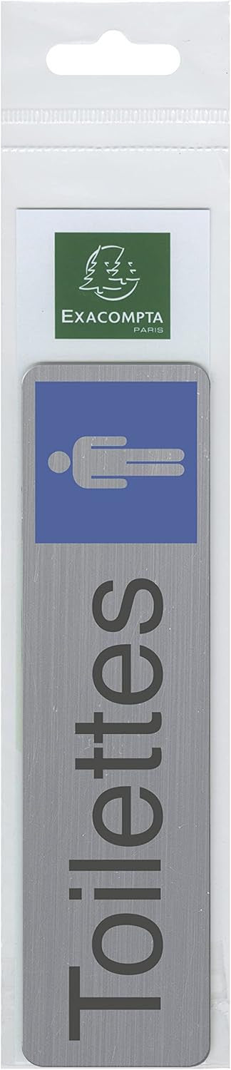 Plaque adhésive - Toilettes homme - Imitation alu - 16,5x4,4cm - Signalétique