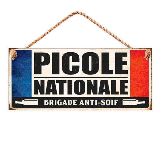 Plaque décorative - Picole Nationale - Vintage - Métal - 30x13cm - Humour