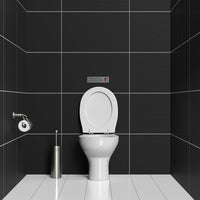 Plaque adhésive - Ne rien jeter dans les WC - Imitation alu - 16,5x4,4cm - Signalétique