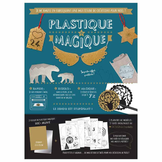 Plastique magique - Feuilles doré et argenté - A4 - 2 feuilles - Loisirs créatifs