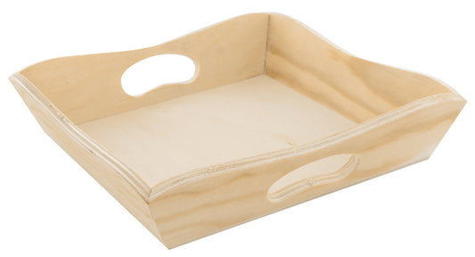 Plateau carré - Bois - A décorer - 20 x 20 x 5 cm - Ctop
