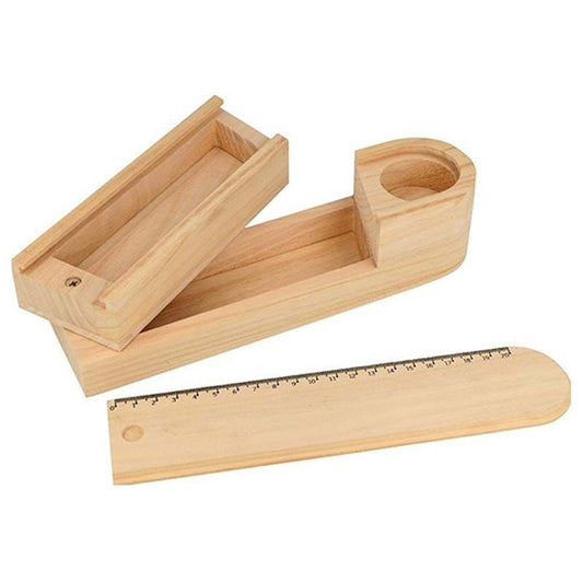 Plumier - 2 compartiments - En bois - 23,5x6,5cm - A personnaliser