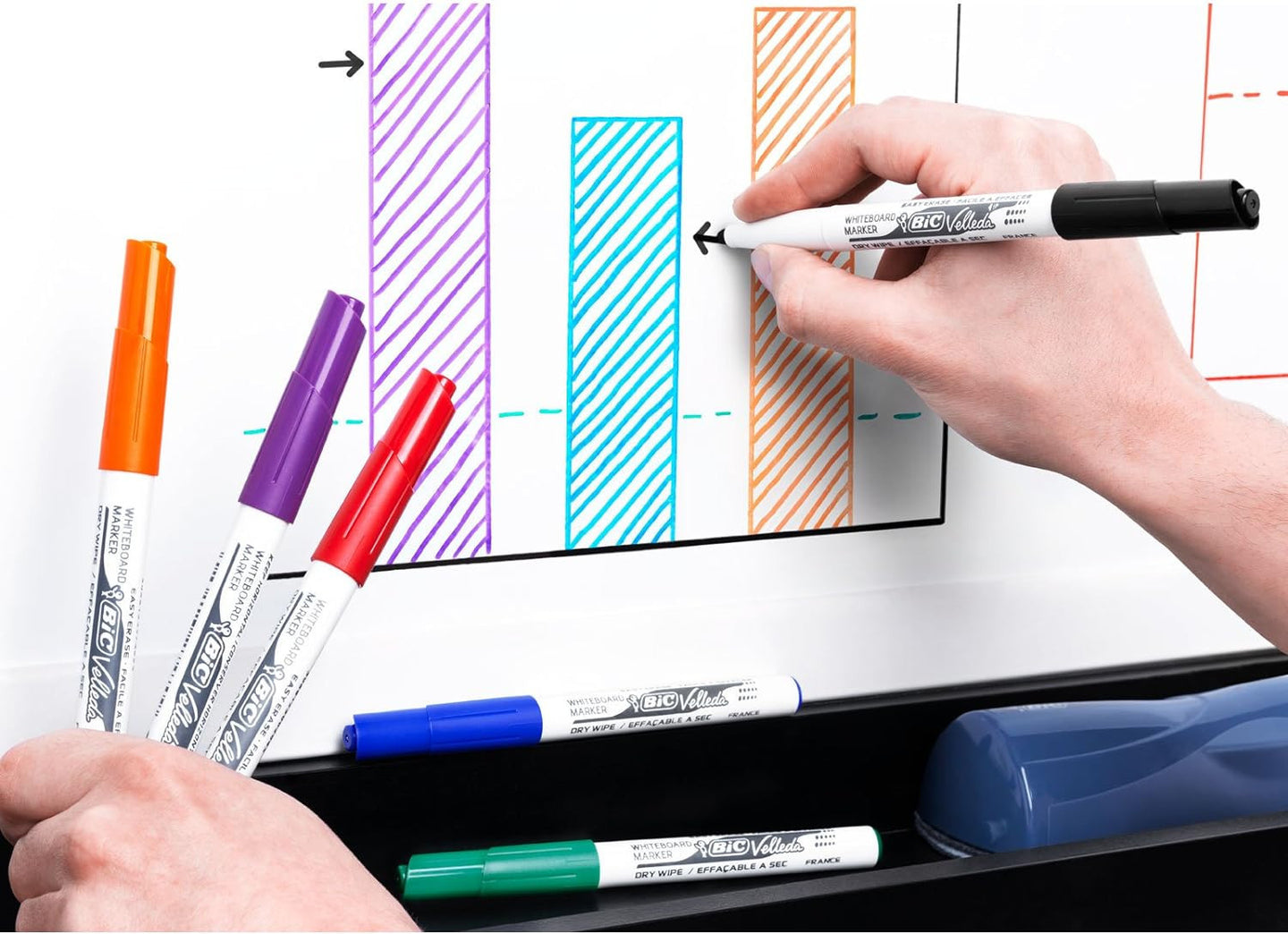 Pochette De 6 Marqueurs Effaçables - Velleda 1741 - Assortiment - Bic