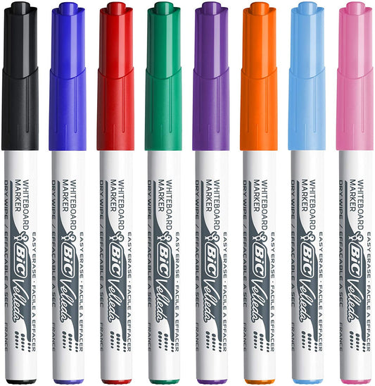 Pochette De 8 Marqueurs Effaçables - Velleda 1741 - Assortiment - Bic