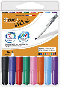 Pochette De 8 Marqueurs Effaçables - Velleda 1741 - Assortiment - Bic