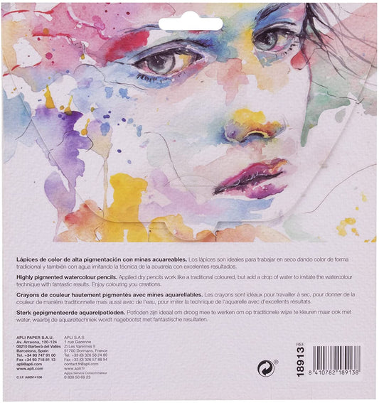Pochette de 24 crayons de couleur aquarellable Apli
