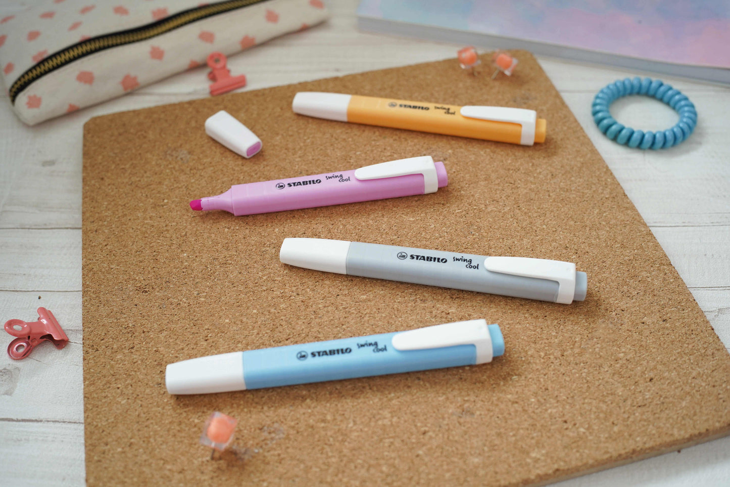 Pochette de 4 surligneurs STABILO swing cool Pastel - assortiment pastel