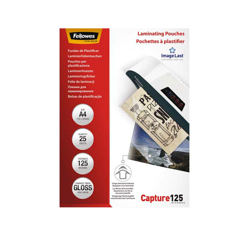 Pochettes à plastifier - A4 - 125 microns - Pack de 25 - Fellowes
