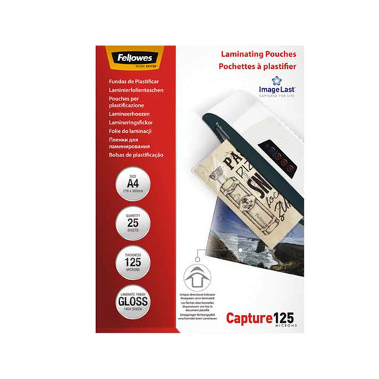 Pochettes à plastifier - A4 - 125 microns - Pack de 25 - Fellowes