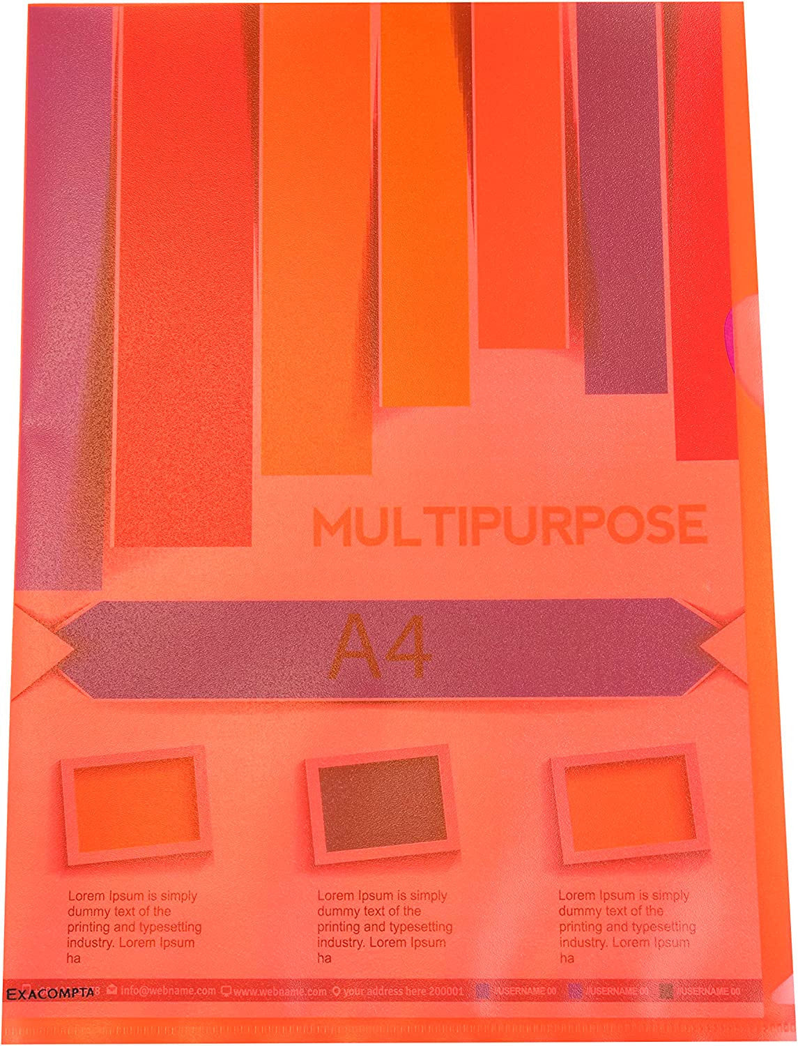 Pochettes plastiques coins - A4 - Couleur - Lot de 100 pochettes - Exacompta