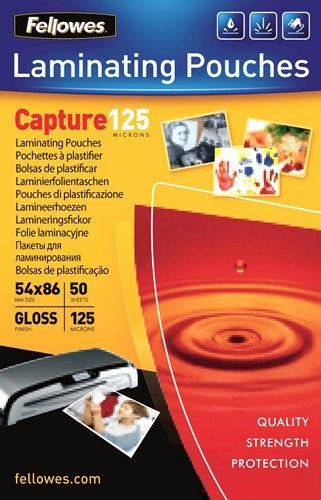 Pochettes De Plastification - 54X86Mm   - 125 Microns - 100 Pochettes - Fellowes