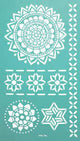 Pochoir - Adhésif - Repositionnable - Modèle mandalas - 11,5x20,5 cm