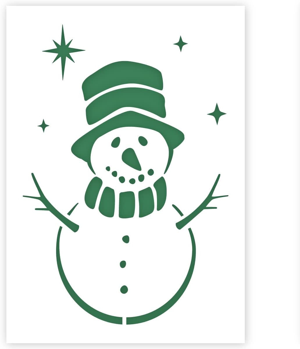 Pochoir A5 - Motif bonhomme de neige - Qbix