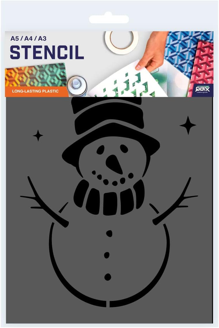 Pochoir A5 - Motif bonhomme de neige - Qbix