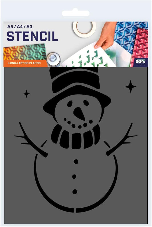 Pochoir A5 - Motif bonhomme de neige - Qbix