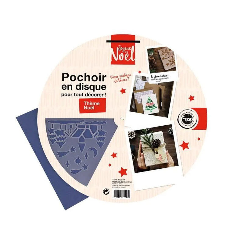 Pochoir - Noël - Etoiles de noël - Rond - 25 cm - CTOP
