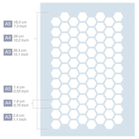 Pochoir A5 - Motif géométrique hexagonal - Qbix