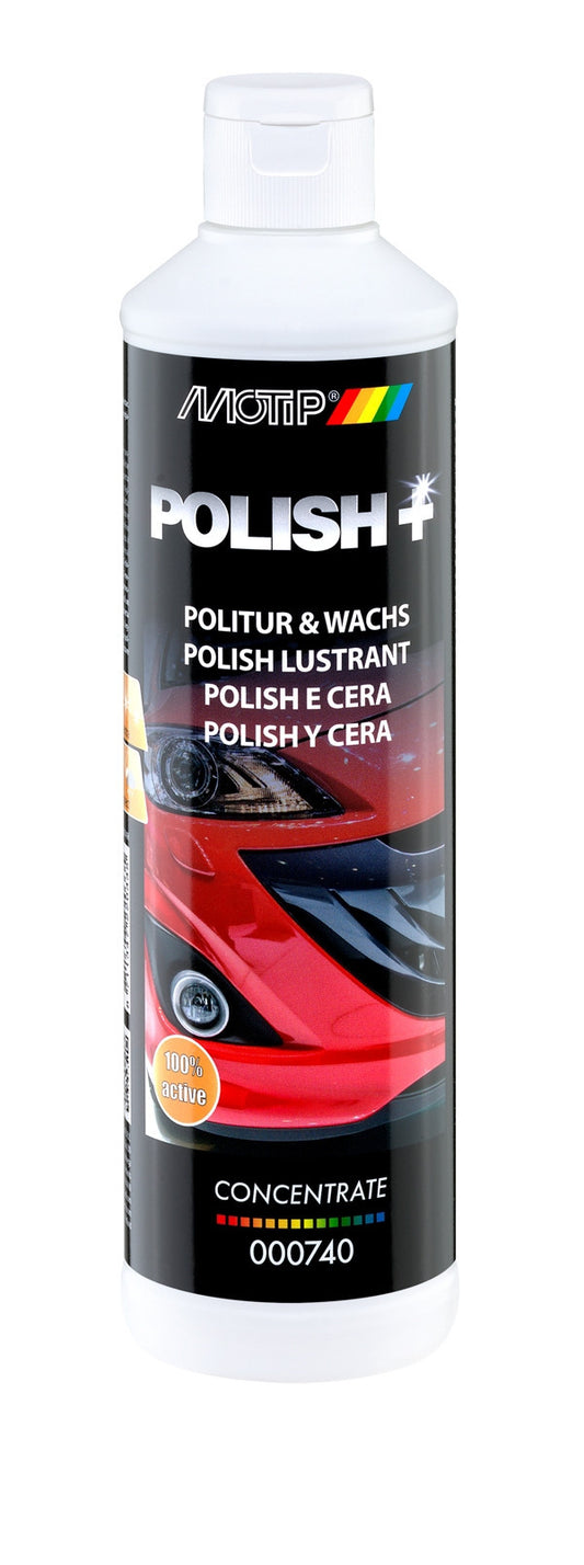 Polish pour carrosserie - Voiture - Lustre et cire - Motip - 500ml