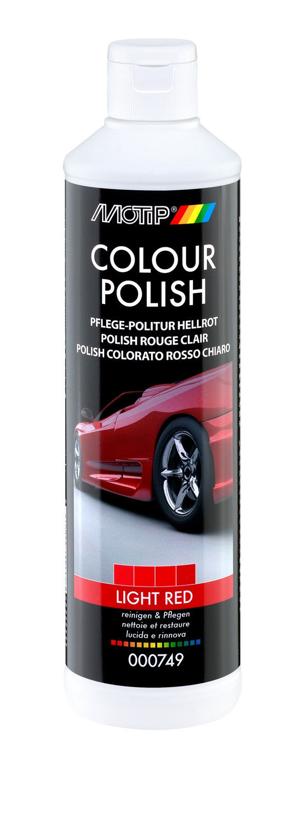 Polish Motip pour voiture pigmenté rouge clair bidon de 500ml