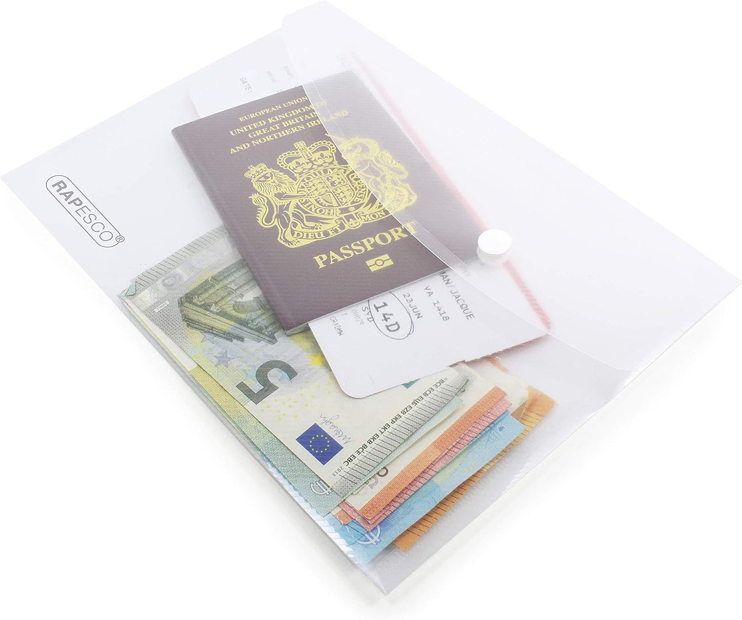 Pochettes - Plastique - Transparente - A5 - Bouton pression - Lot de 50 - Rapesco