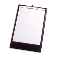 Porte-bloc - Pour documents A4 - Avec rabat - Clip métal - PVC - Noir