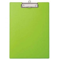 Porte-bloc - Pour documents A4 - Avec rabat - Clip métal noir - PVC - Vert