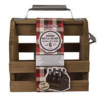 Porte-bouteille - Bois - Avec ouvre-bouteille intégré - Pour 6 bouteilles 33cl