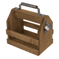 Porte-bouteille - Bois - Avec ouvre-bouteille intégré - Pour 6 bouteilles 33cl