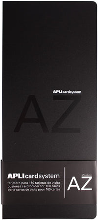Porte-cartes de visite noir 160 cartes 120x275mm Apli