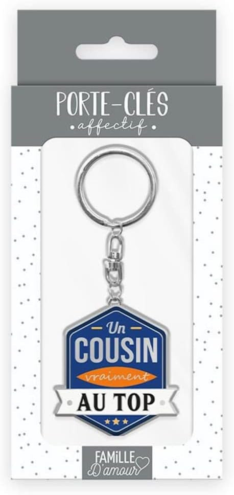 Porte-clés - Un cousin vraiment au top - Métal - Idée cadeau originale