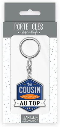 Porte-clés - Un cousin vraiment au top - Métal - Idée cadeau originale