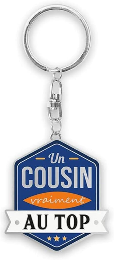 Porte-clés - Un cousin vraiment au top - Métal - Idée cadeau originale