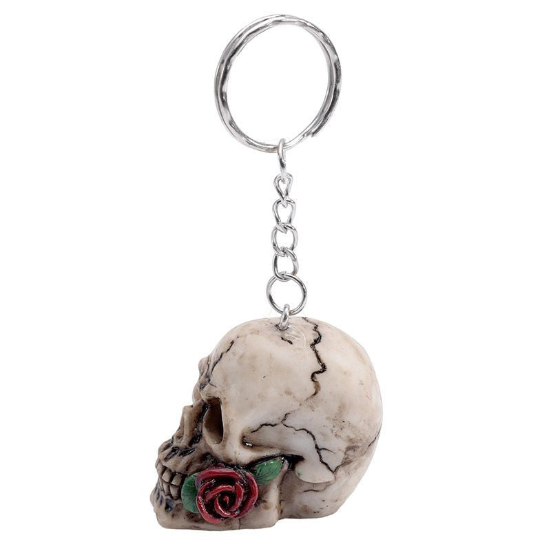 Porte-clés - Crâne romantique - Rose - Décoration - Original